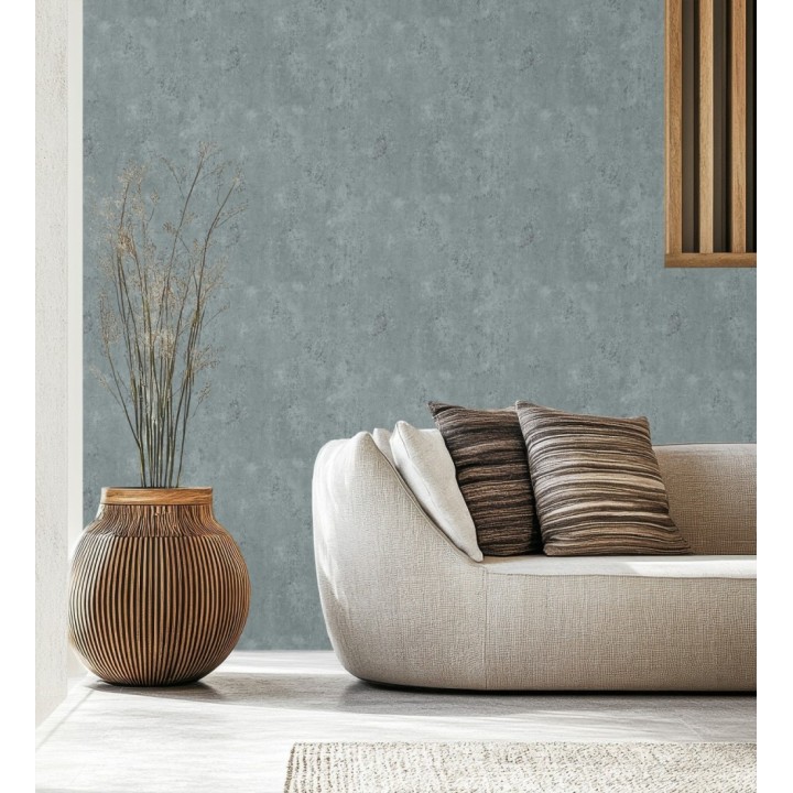 Papel pintado mortero a la cal azul petróleo texturizado mate - Somad Concrete 684903