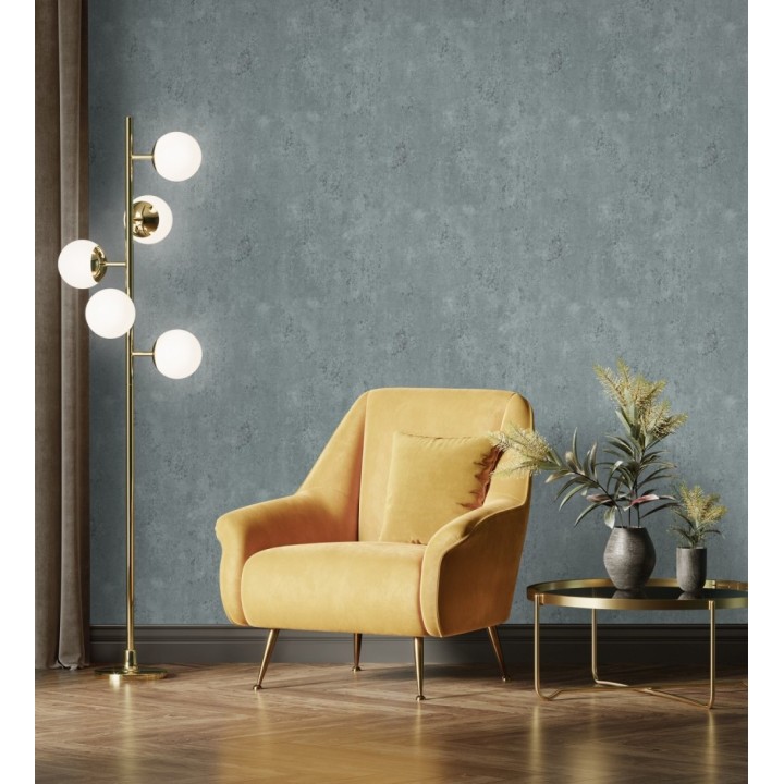 Papel pintado mortero a la cal azul petróleo texturizado mate - Somad Concrete 684903