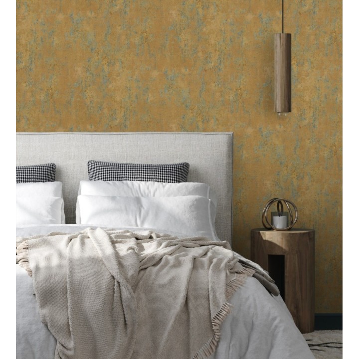 Papel pintado mortero a la cal pátina cúprica texturizado mate - Somad Concrete 684905