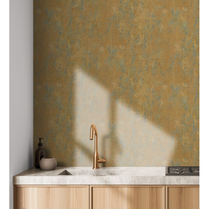 Papel pintado mortero a la cal pátina cúprica texturizado mate - Somad Concrete 684905
