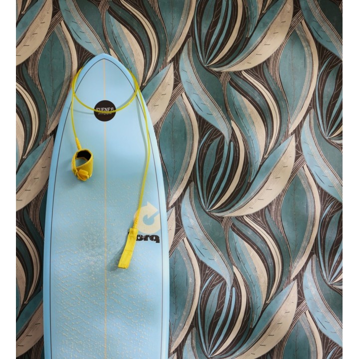 Papel pintado hojas vibrantes en grabado retro texturizado - Hibiscus Lush 684907