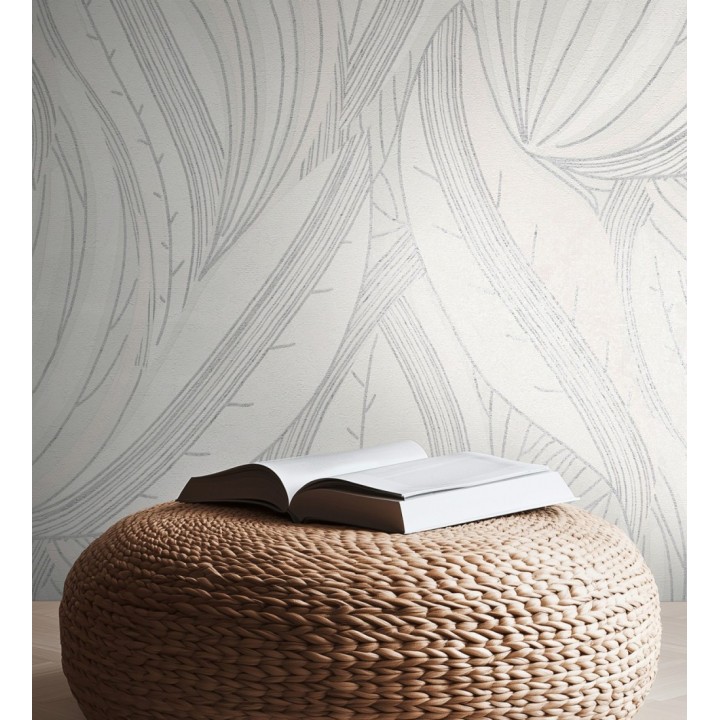 Papel pintado hojas vibrantes en grabado retro texturizado - Hibiscus Lush 684910