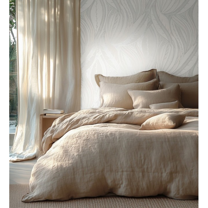 Papel pintado hojas vibrantes en grabado retro texturizado - Hibiscus Lush 684910