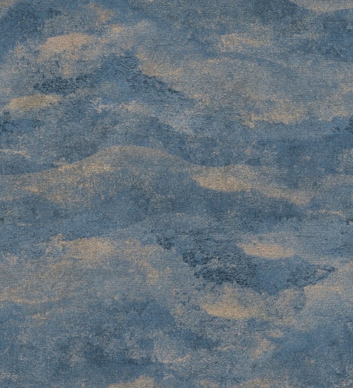 Papel pintado lienzo con nubes doradas evanescentes fondo azul - Ocean Bold 684911