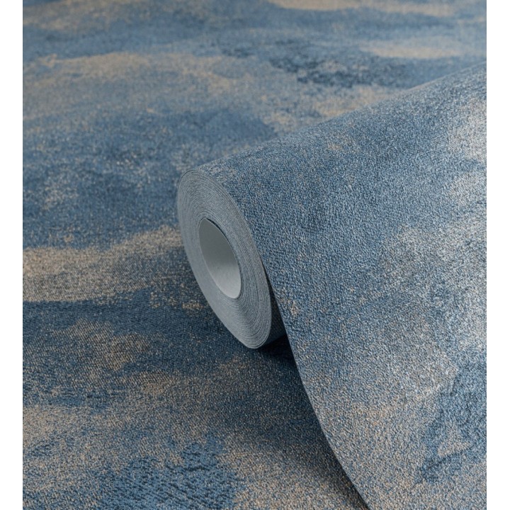 Papel pintado lienzo con nubes doradas evanescentes fondo azul - Ocean Bold 684911