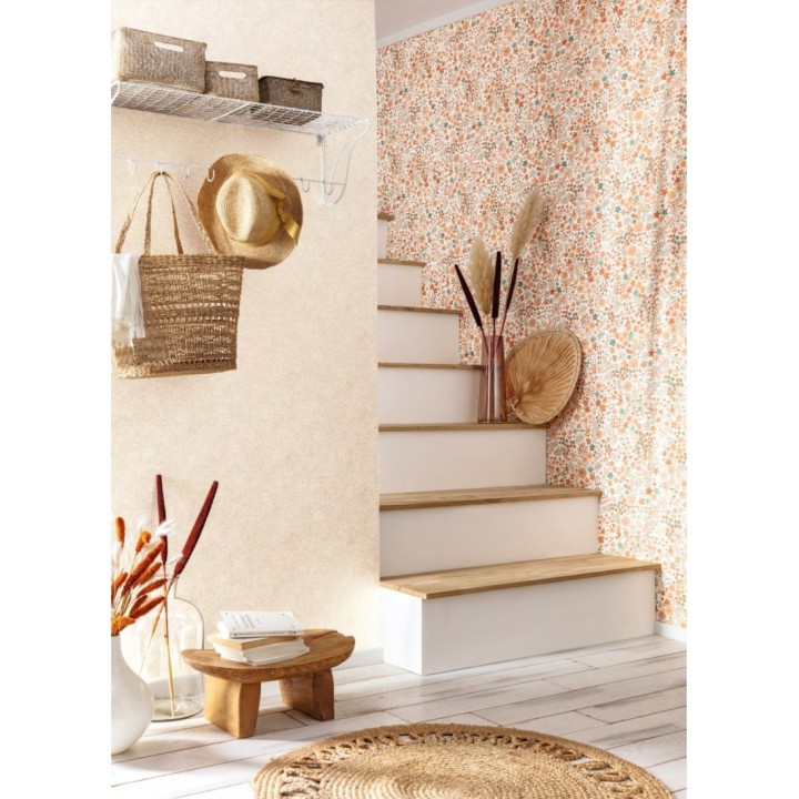 Papel pintado flores pequeñas tonos naranjas - Alice Flowers 126660