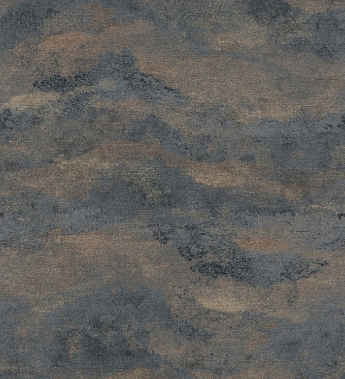 Papel pintado lienzo con nubes bronce evanescentes fondo gris carbón - Ocean Bold 684914