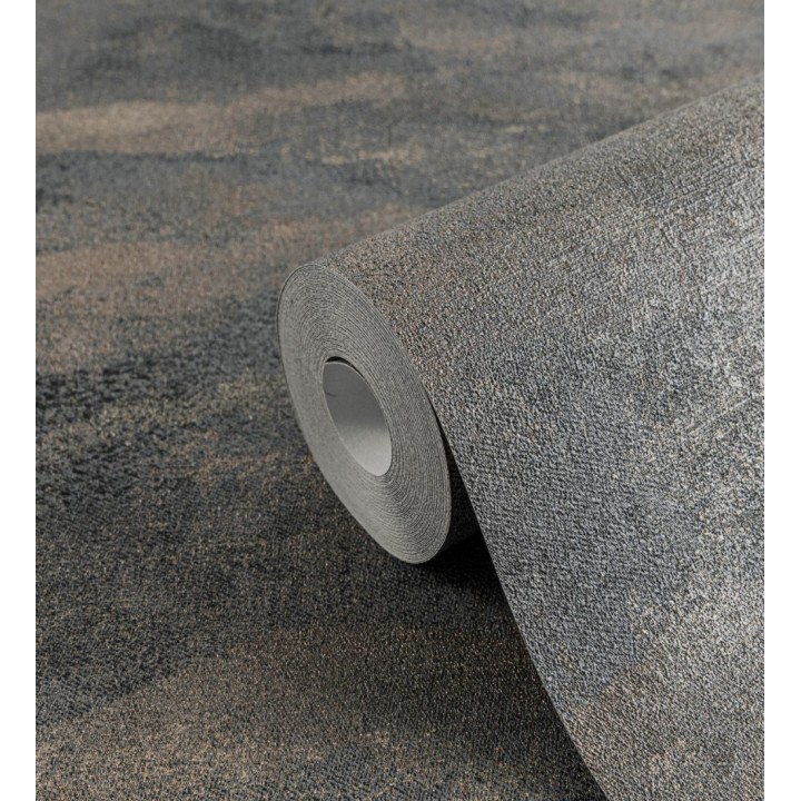 Papel pintado lienzo con nubes bronce evanescentes fondo gris carbón - Ocean Bold 684914