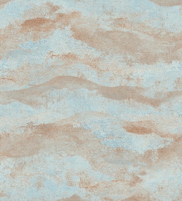 Papel pintado lienzo con nubes bronce evanescentes fondo azul glacial - Ocean Bold 684915