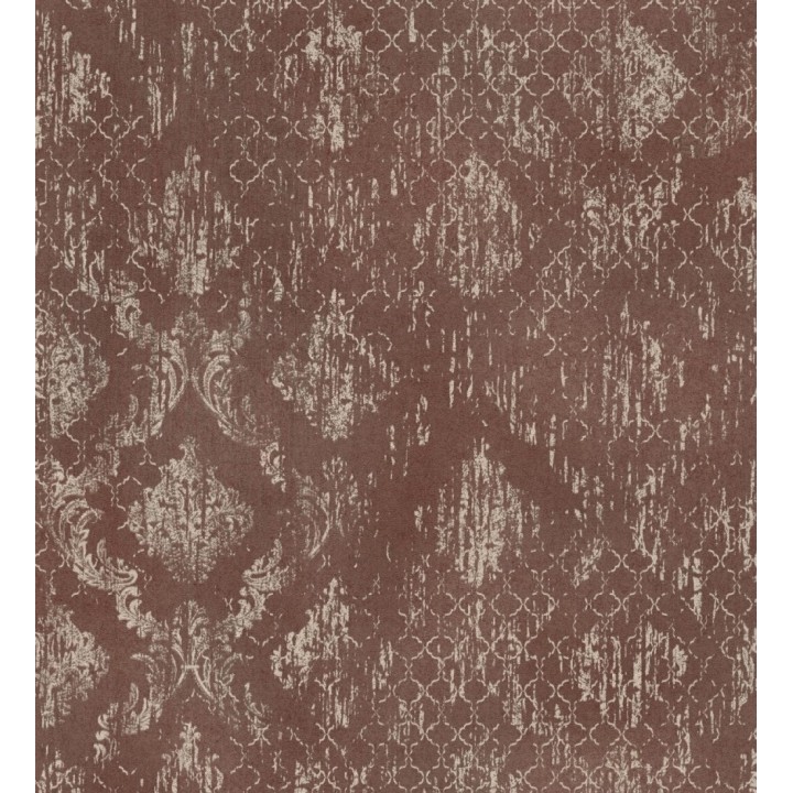 Papel pintado damasco pátina antigua dorado y burdeos - Roma Eternal 684918