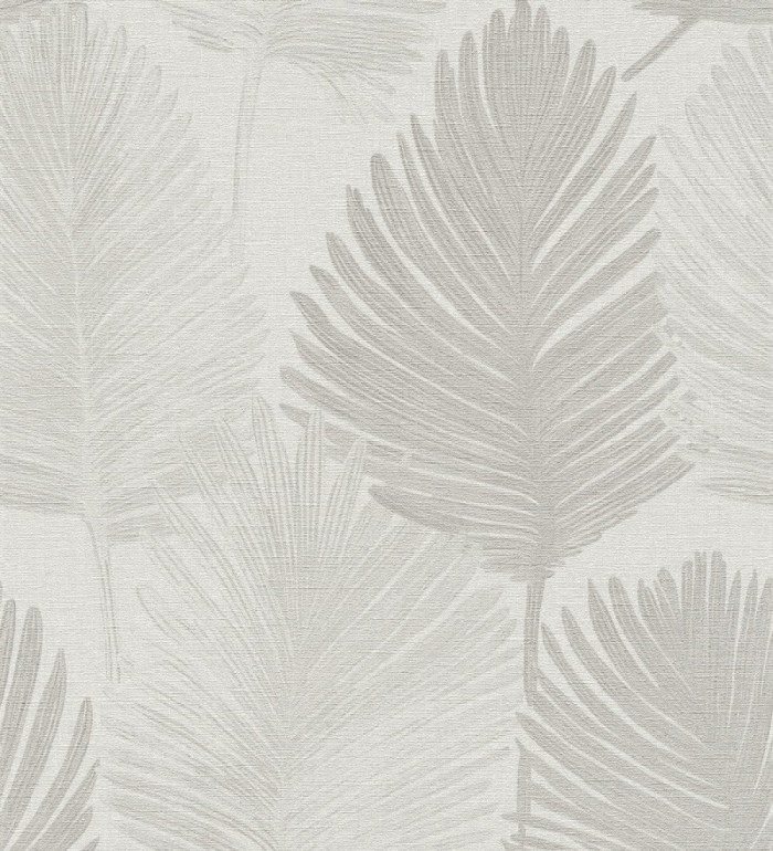 Papel pintado sutiles palmas tonos neutro textura textil fondo blanco - Lantau Mystic 684923
