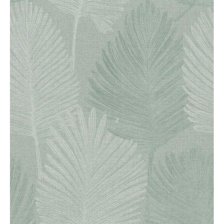 Papel pintado sutiles palmas verdes textura textil fondo verde salvia - Lantau Mystic 684924