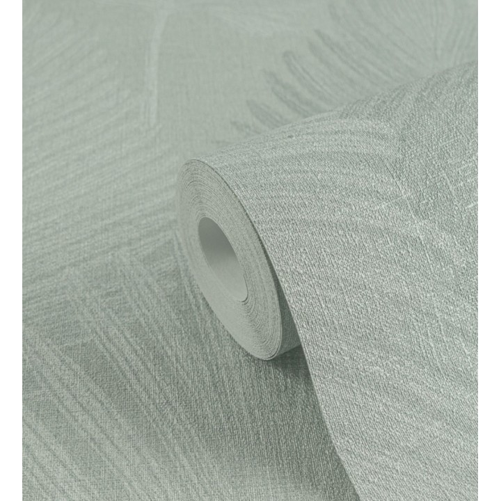Papel pintado sutiles palmas verdes textura textil fondo verde salvia - Lantau Mystic 684924