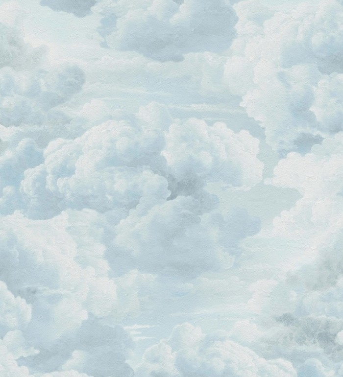 Papel pintado de nubes con textura de pintura al óleo y estilo etéreo azul cielo - Skye Eden 684933