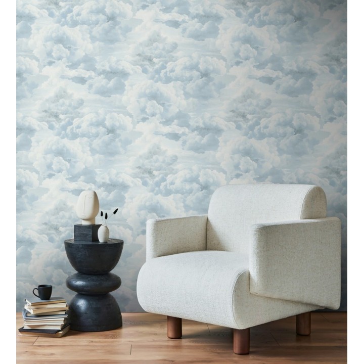 Papel pintado de nubes con textura de pintura al óleo y estilo etéreo azul cielo - Skye Eden 684933