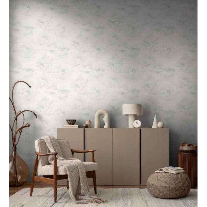 Papel pintado nubes óleo etéreo textura pictórica blanco roto - Skye Eden 684934