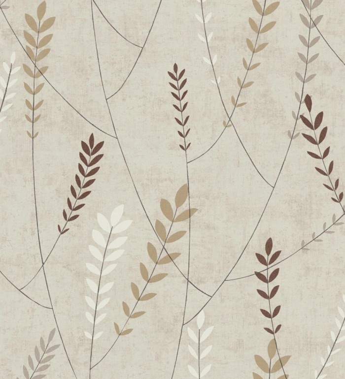 Papel pintado espigas estilo nórdico fondo estuco suave tono piedra - Laurel Breezy 684936