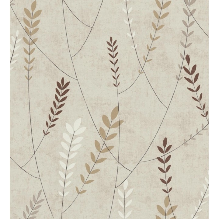 Papel pintado espigas estilo nórdico fondo estuco suave tono piedra - Laurel Breezy 684936