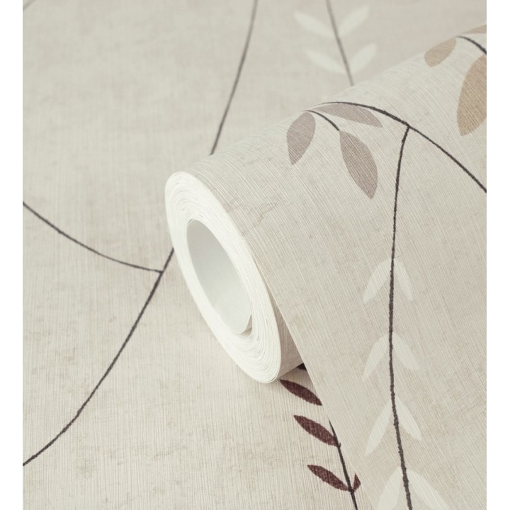 Papel pintado espigas estilo nórdico fondo estuco suave tono piedra - Laurel Breezy 684936