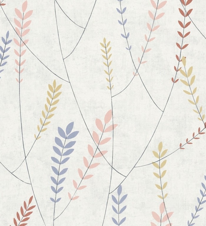 Papel pintado espigas estilo nórdico fondo estuco suave tono gris claro - Laurel Breezy 684937