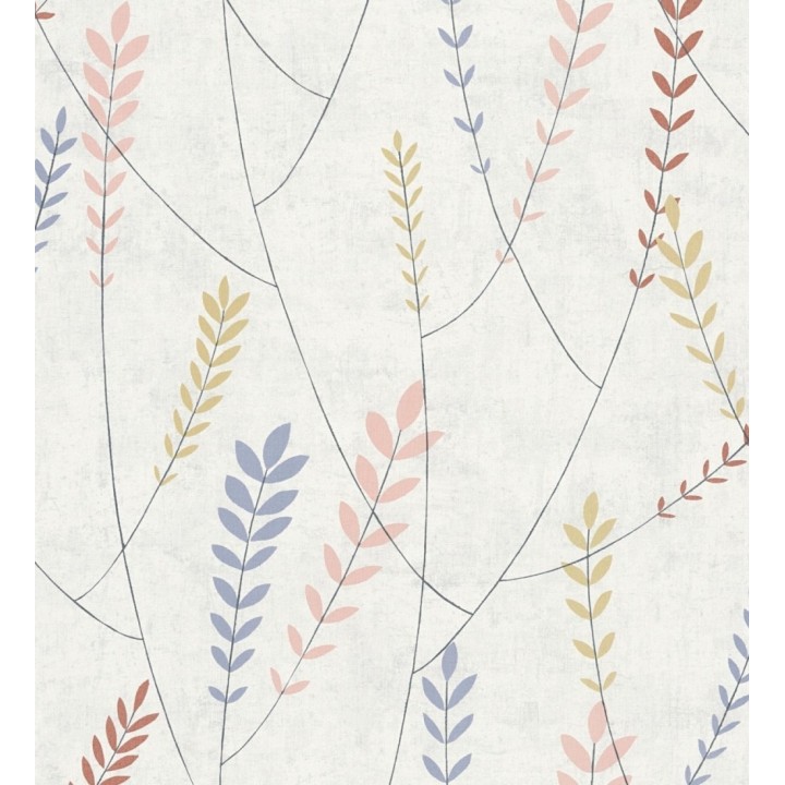 Papel pintado espigas estilo nórdico fondo estuco suave tono gris claro - Laurel Breezy 684937