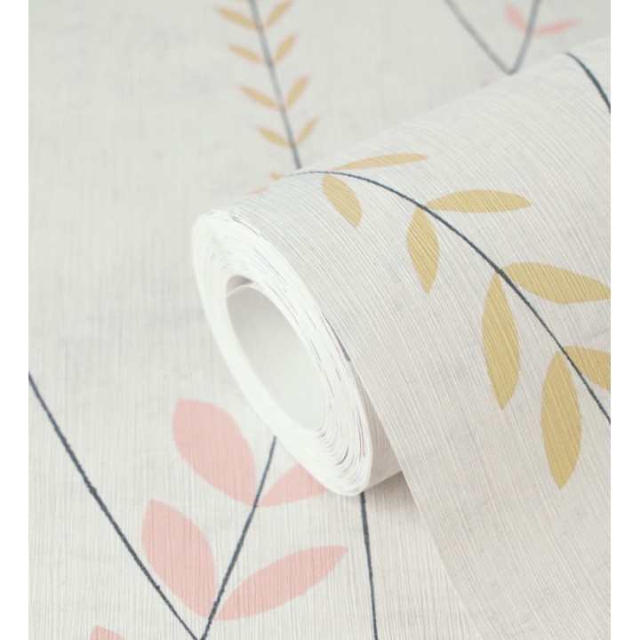 Papel pintado espigas estilo nórdico fondo estuco suave tono gris claro - Laurel Breezy 684937