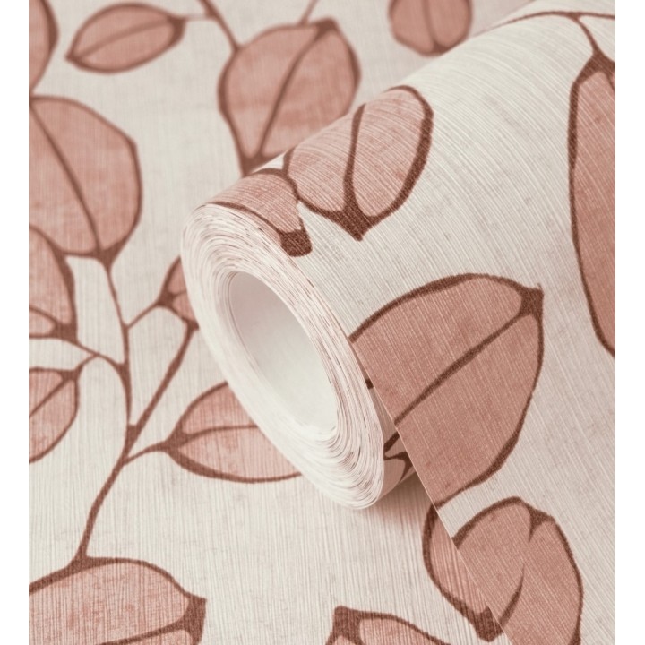 Papel pintado hojas vintage pátina bermellón claro - Euca Pristine 684945