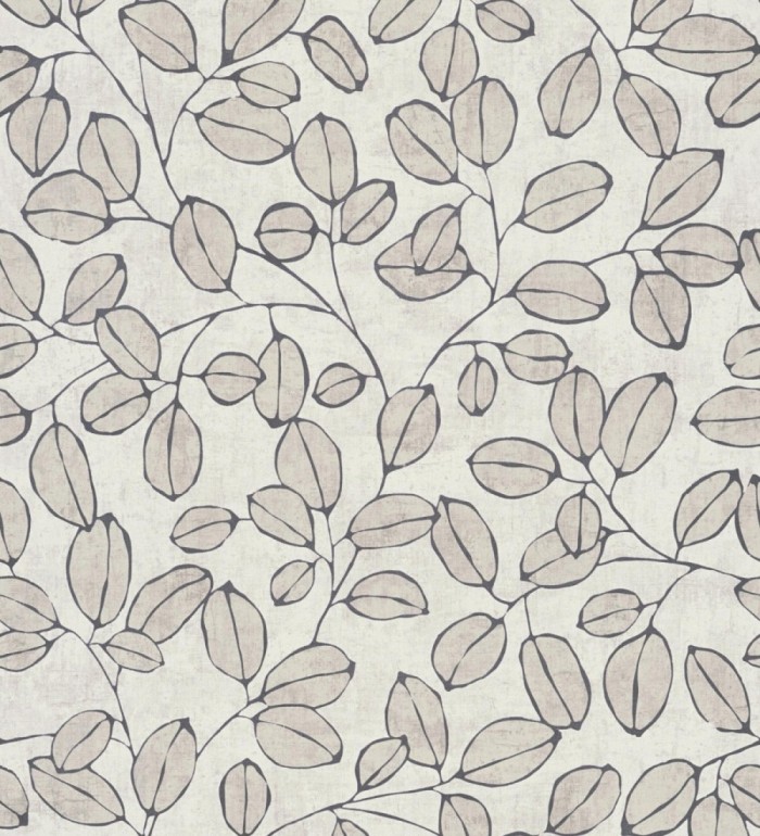 Papel pintado hojas vintage pátina gris piedra - Euca Pristine 684947