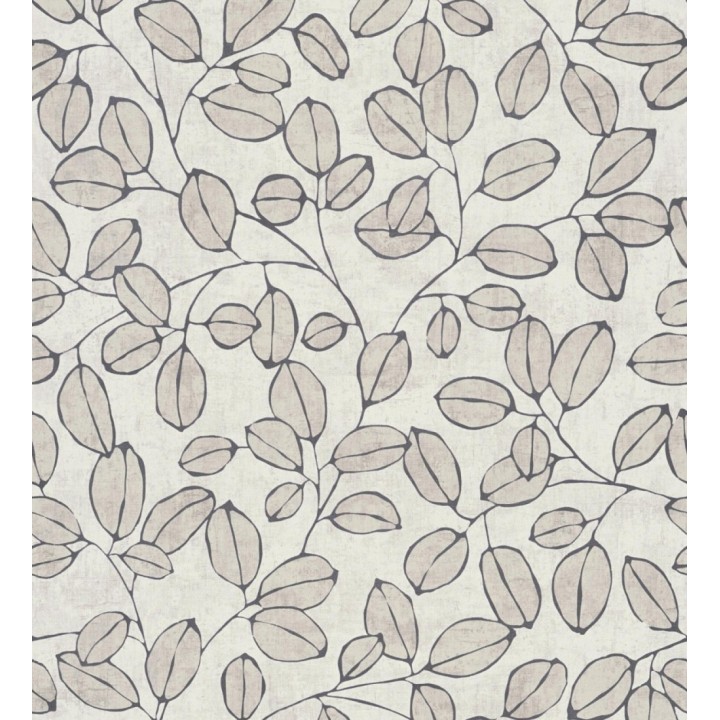 Papel pintado hojas vintage pátina gris piedra - Euca Pristine 684947