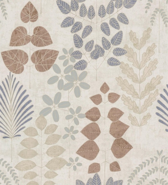Papel pintado herbario retro vintage refinado pátina fondo color beige - Adelaide Lush 684950