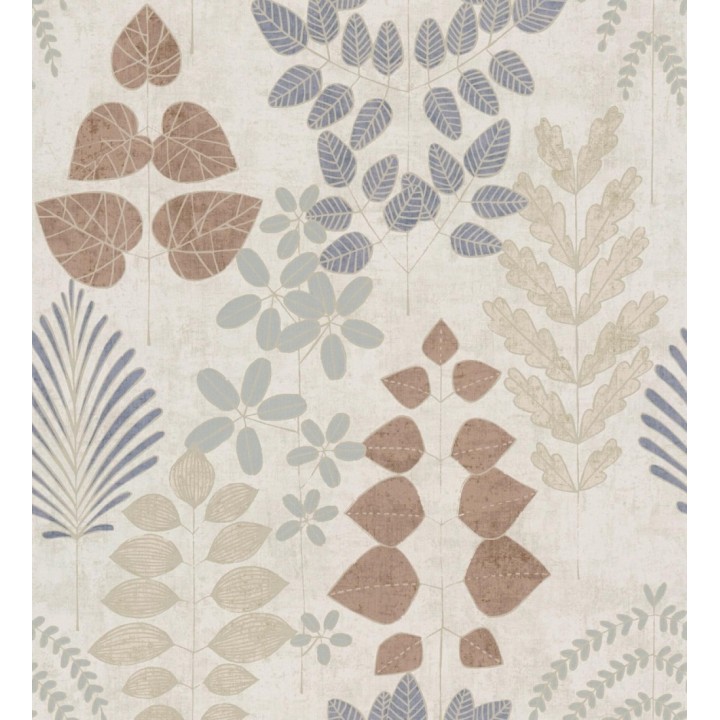 Papel pintado herbario retro vintage refinado pátina fondo color beige - Adelaide Lush 684950