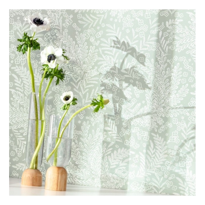 Papel pintado ramilletes de flores silvestres verde - Lady Forest 126672