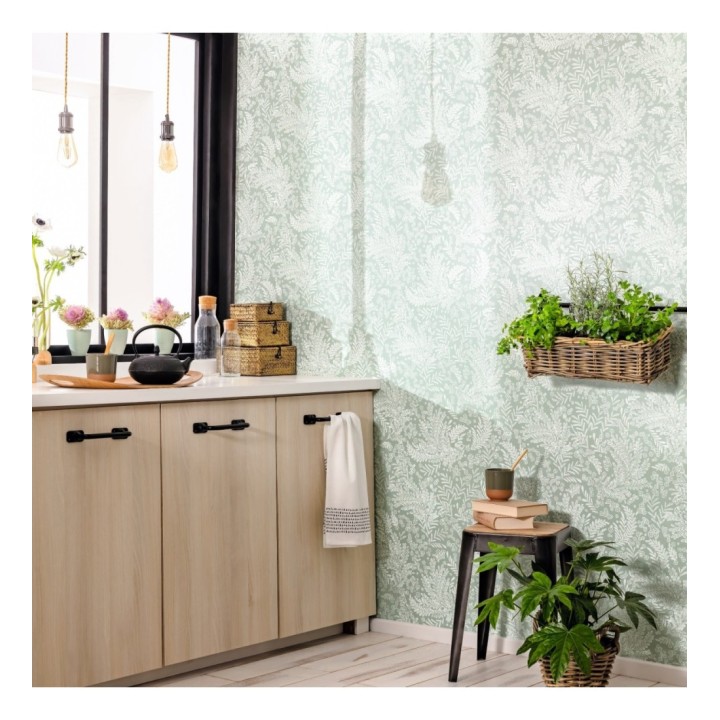 Papel pintado ramilletes de flores silvestres verde - Lady Forest 126672