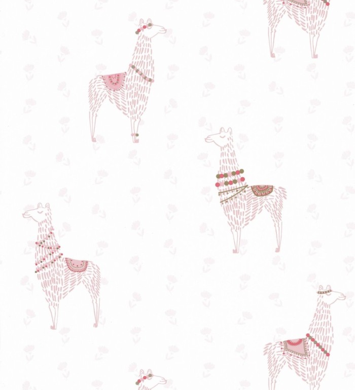Papel pintado infantil de llamas - Mama Llama 126678