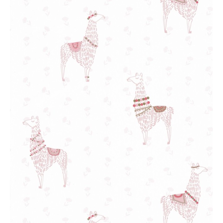 Papel pintado infantil de llamas - Mama Llama 126678