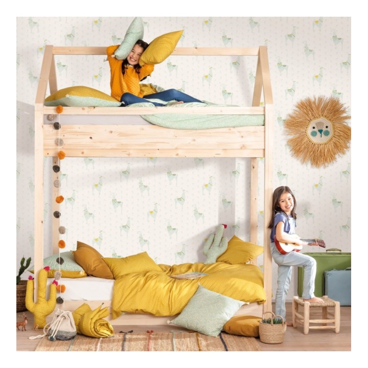 Papel pintado infantil de llamas - Mama Llama 126679