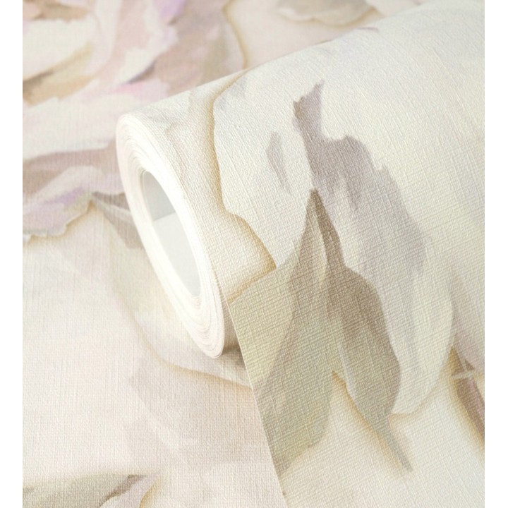 Papel pintado de peonías óleo vintage refinado fondo crema - Florence Graceful 684982