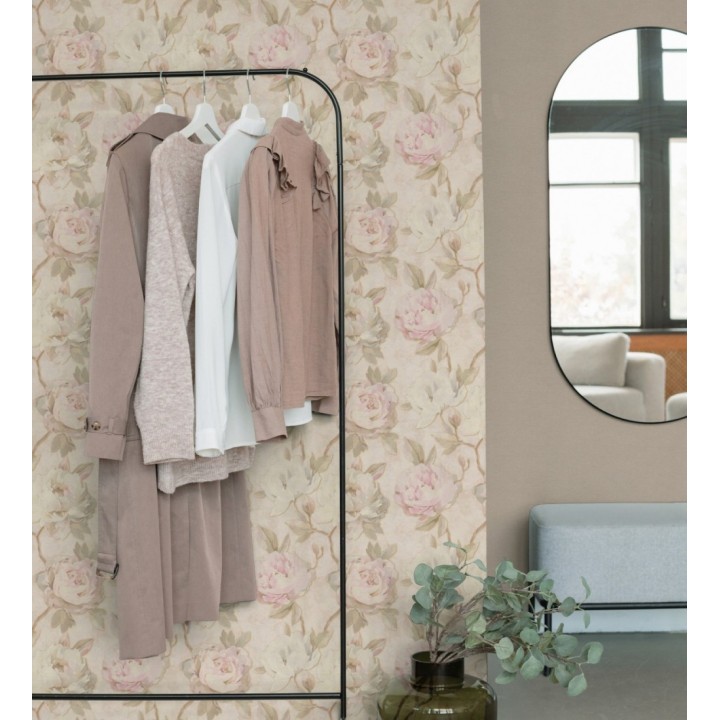 Papel pintado de peonías óleo vintage refinado fondo crema - Florence Graceful 684982