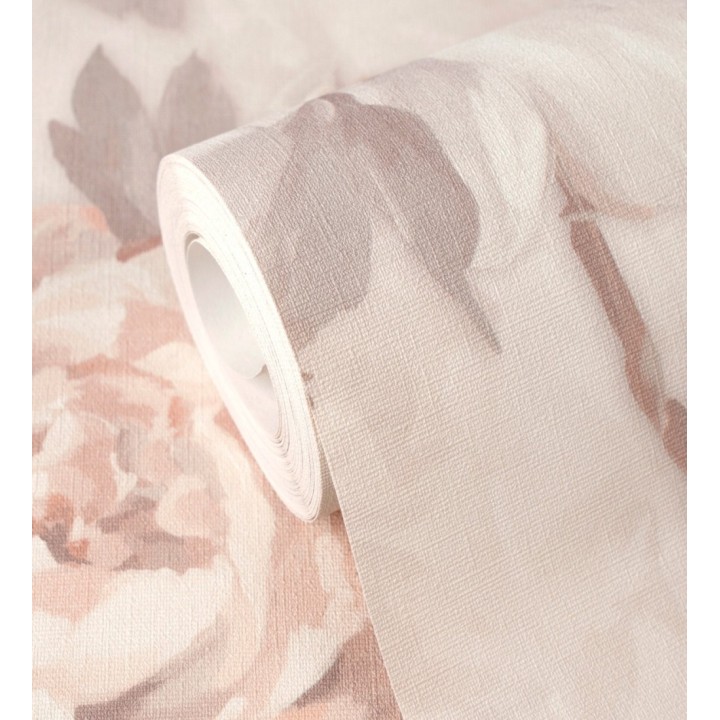 Papel pintado de peonías óleo vintage refinado fondo albaricoque claro - Florence Graceful 684983