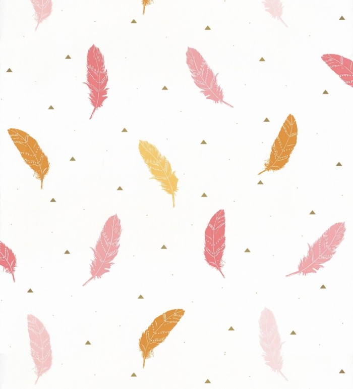 Papel pintado infantil de plumas - Indie Folks 126683