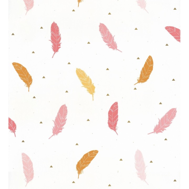 Papel pintado infantil de plumas - Indie Folks 126683