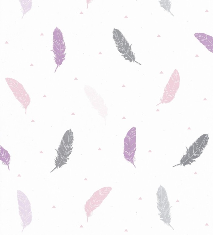 Papel pintado infantil de plumas - Indie Folks 126684