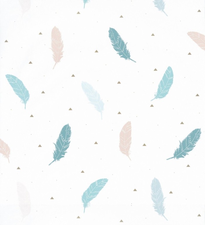 Papel pintado infantil de plumas - Indie Folks 126685