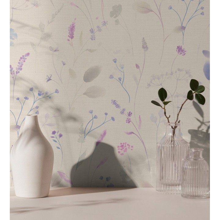 Papel pintado flores silvestres vintage en acuarela fondo texturizado - Sora Painted 684989