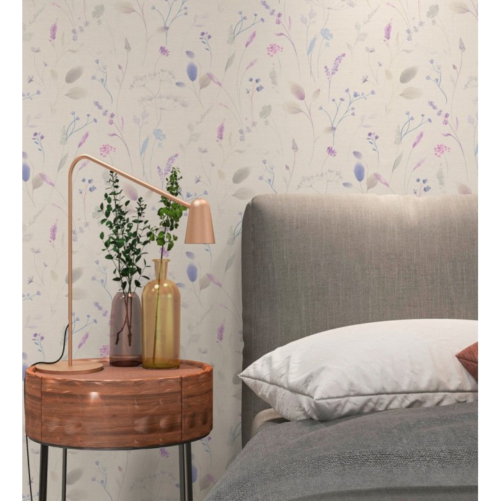 Papel pintado flores silvestres vintage en acuarela fondo texturizado - Sora Painted 684989