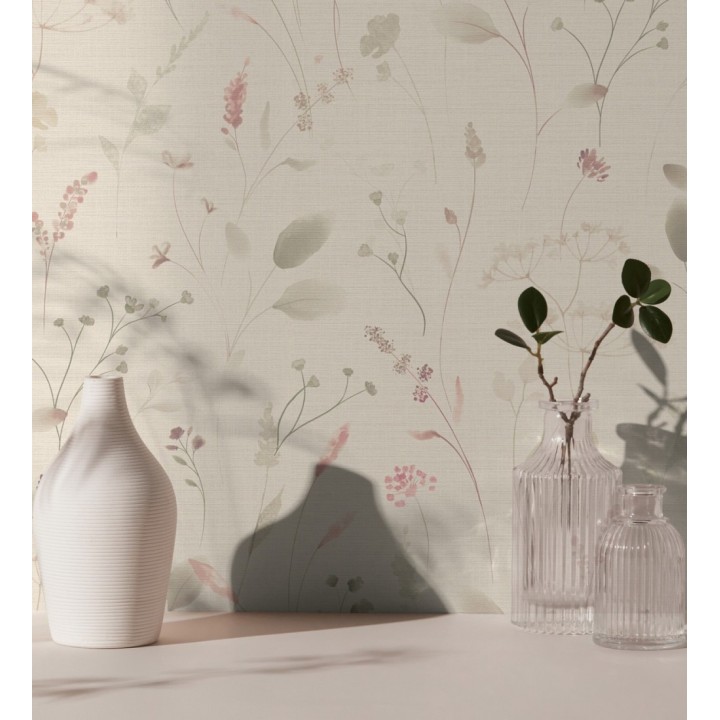 Papel pintado flores silvestres vintage en acuarela fondo texturizado - Sora Painted 684990