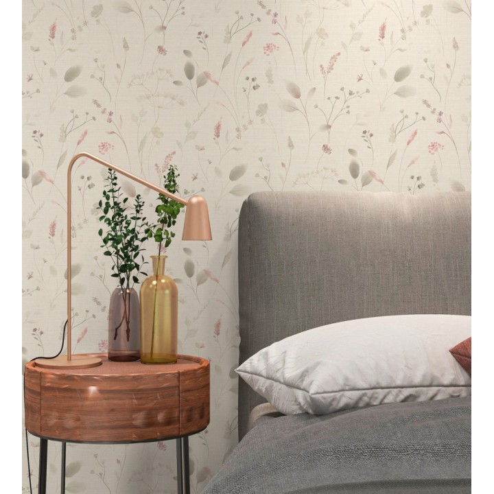 Papel pintado flores silvestres vintage en acuarela fondo texturizado - Sora Painted 684990