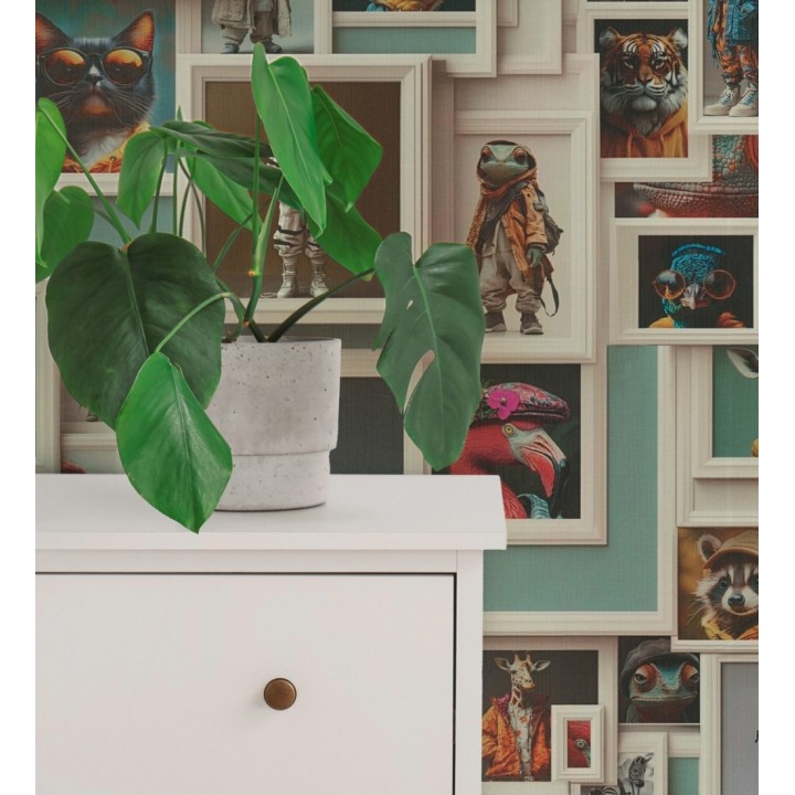 Papel pintado retratos animales hipsters fauna urbana - Bronx Bold 684997
