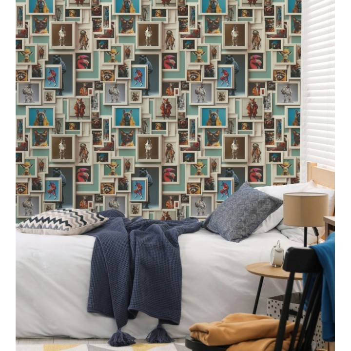 Papel pintado retratos animales hipsters fauna urbana - Bronx Bold 684997