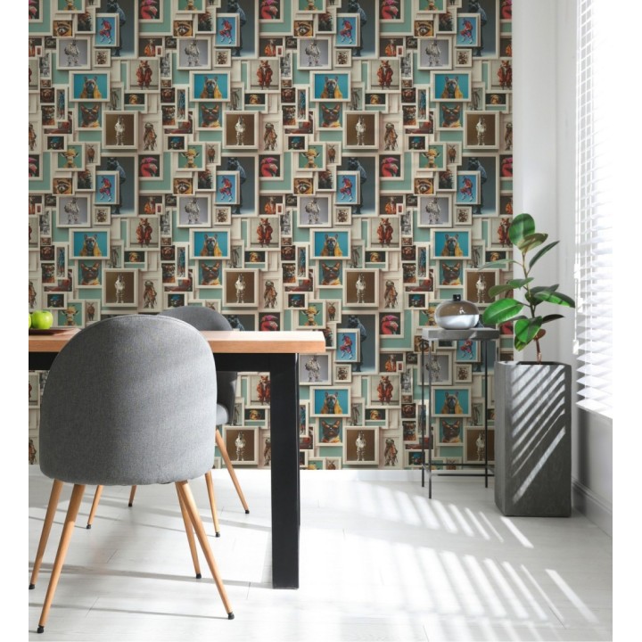 Papel pintado retratos animales hipsters fauna urbana - Bronx Bold 684997